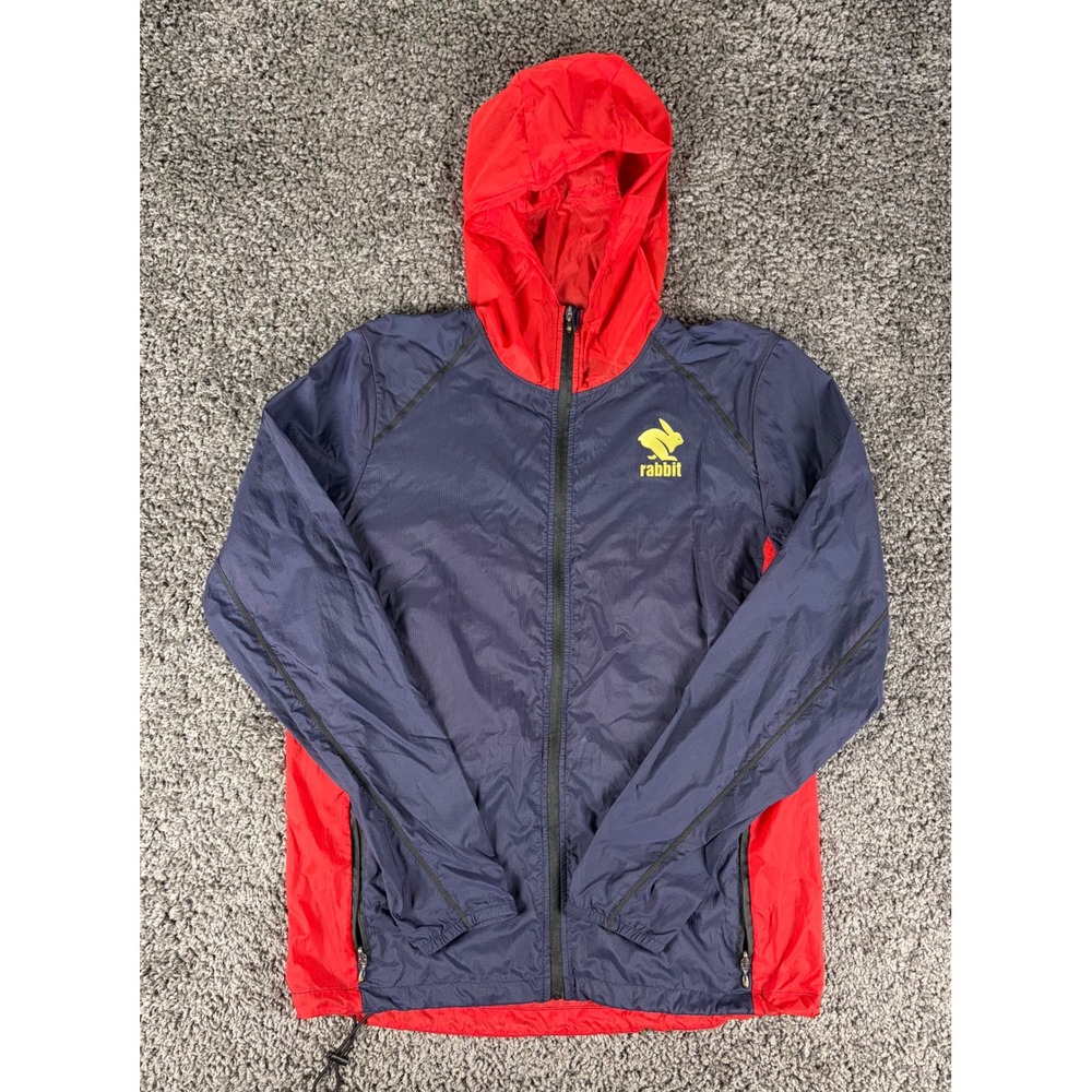 Rabbit Swish Running Jacket Womens Large Navy Red Colorblock Windbreaker R0034